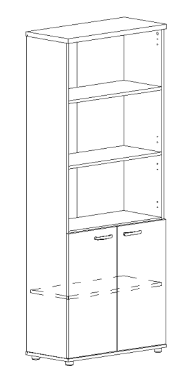 Шкаф для документов полузакрытый белый премиум