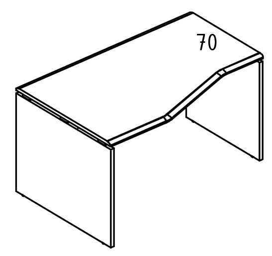 Стол эргономичный Техно на каркасе ДСП (2 скоса) левый мокко премиум / вяз либерти