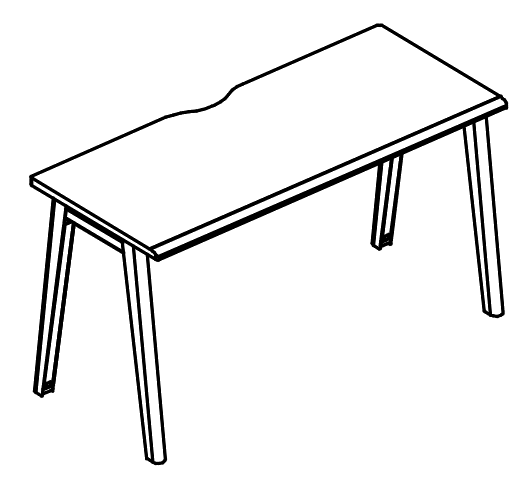 Стол письменный металлокаркас МТ 1 скос  мокко премиум / белый, вставка мокко