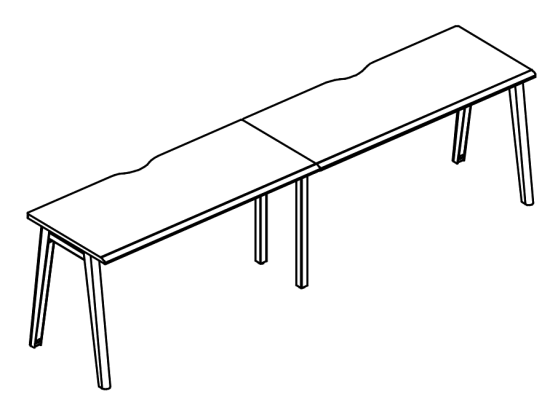 Рабочая станция каркас МТ 1 скос (2х160)  вяз либерти / белый, вставка белая